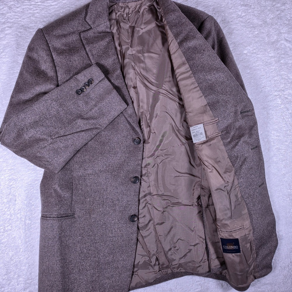 Colombo Sport Coat Mens 46 L-T Beige Cashmere Mink L/S 3-Button Made in Canada